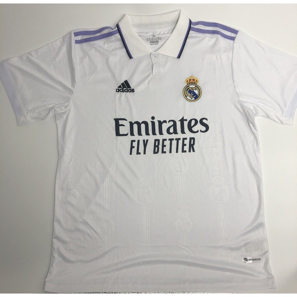 ADIDAS Emirates Fly Better Soccer Football Jersey Shirt Maillot Sz XL White